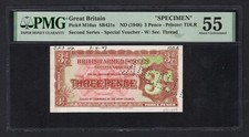 Great Britain 3 Pence ND(1948) PM16as  Specimen  About Uncirculated