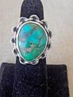Vintage Navajo Turquoise Ring Sterling Silver Chain Link Size 16.7mm