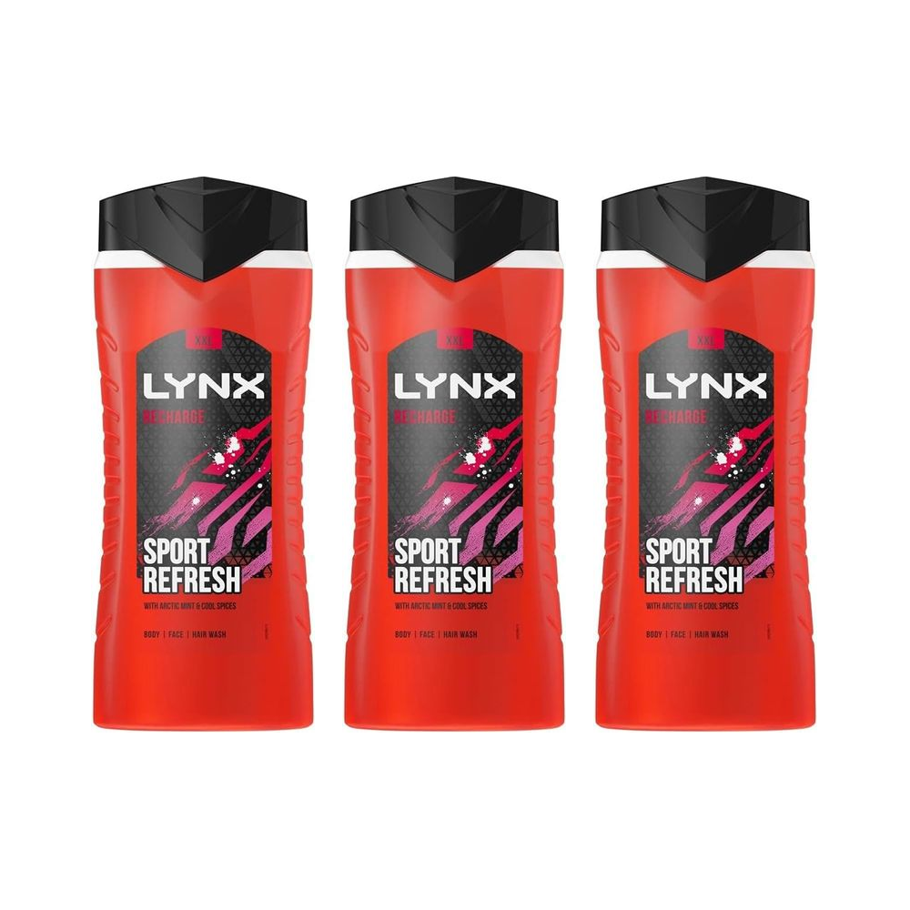 Lynx Recharge 12H Refreshing Fragrance Shower Gel Bodywash, 6X 500Ml - Image 3