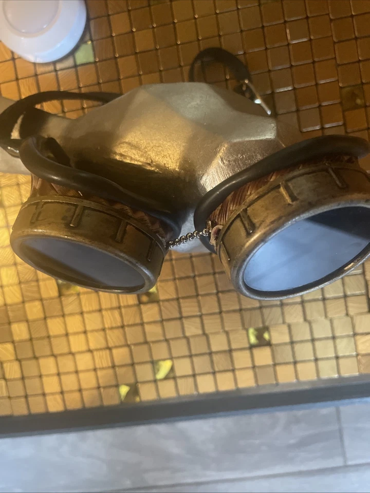 Vintage Steampunk Welding Goggles Burning Man Mad Max Cosplay Festival Costume - Image 3 of 4
