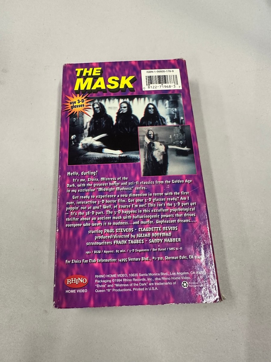 The Mask VHS 1961 3-D Horror Elvira Midnight Madness Rhino Home