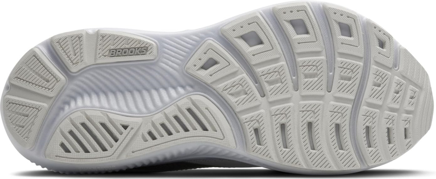 Brooks Women's Ghost 17 White/White/Grey Athletic Lace Up Shoes- Medium/B