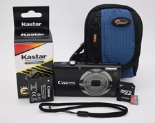 Canon PowerShot A2300 Black Digital Camera HD 16.0MP 5x Zoom - BUNDLE TESTED