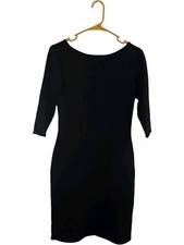 RALPH LAUREN WOMENS BLACK LABEL BODY CON V BACK 3/4 SLEEVE DRESS sz S PRELOVED