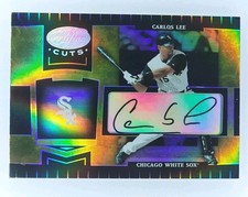 2004 Leaf Certified Cuts Marble Gold Signatures 6/25 Carlos Lee #53 Auto