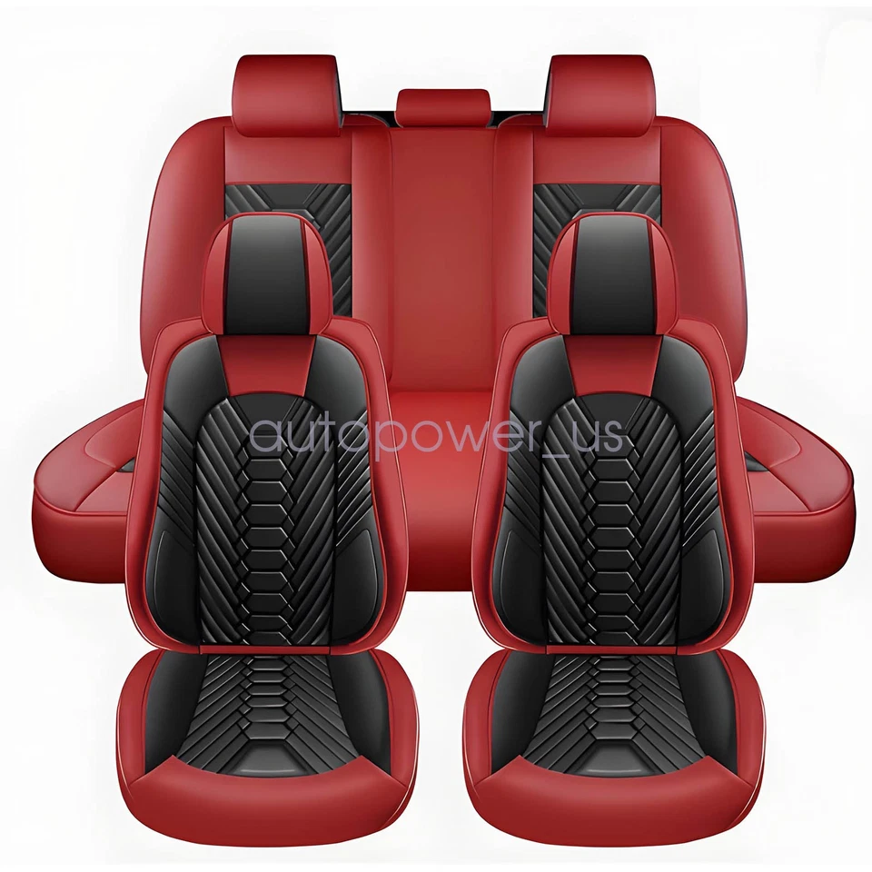 For Chevrolet Silverado GMC 1500 2500HD 3500HD Leather Car Seat Cover Full Set Foto 2 de 4
