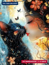 Diamond Art Kits for Adults, Black Cat Diamond Art Painting Kits for Adults  Bl