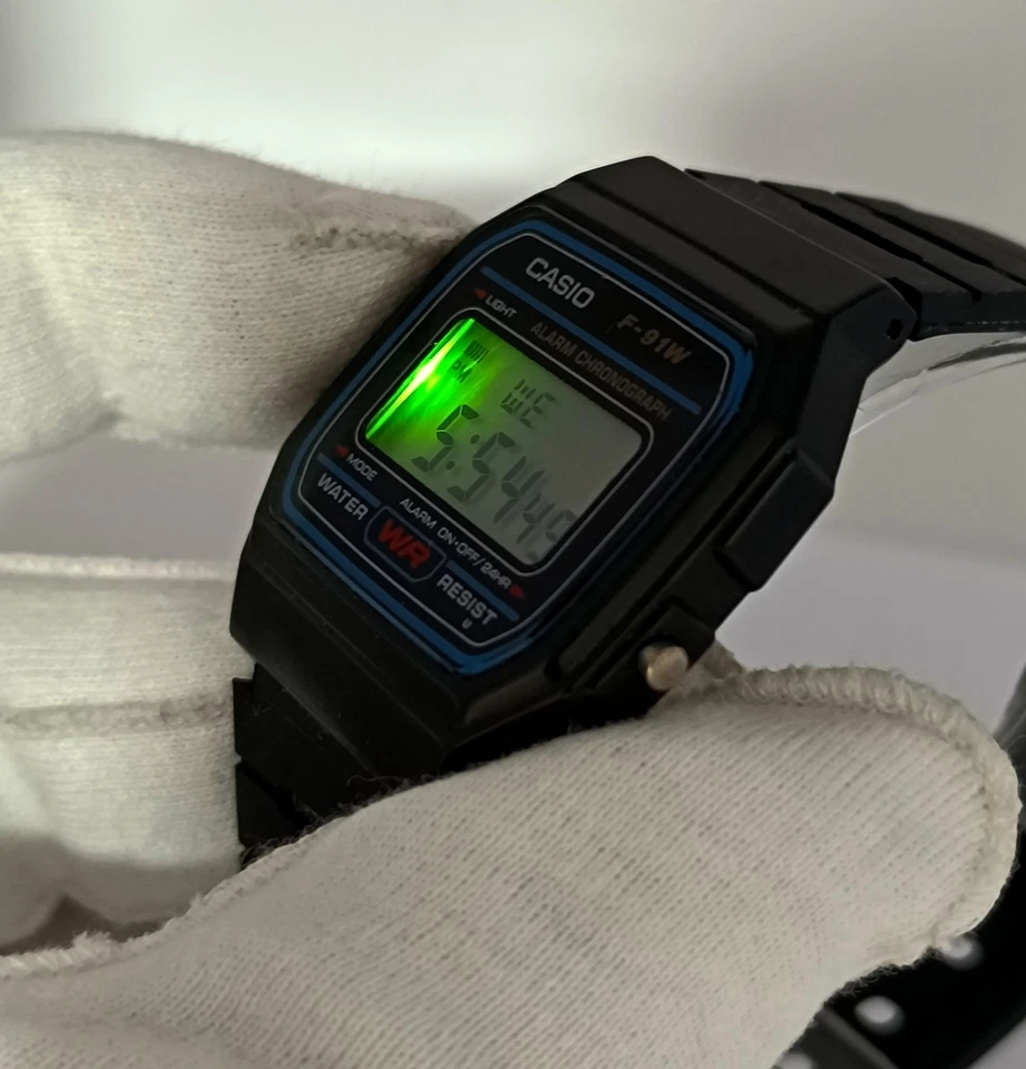 Casio F-91W Alarm Chronograph Japan Made 1st Gen Apr 1987 Mod 593 Digital Watch - Image 2 of 4