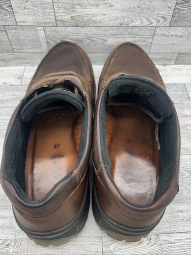 Ecco Track 25 Gore-Tex Brown Leather Low Oxford Shoes Men Size EU 47 US 13-13.5 - Picture 9 of 14