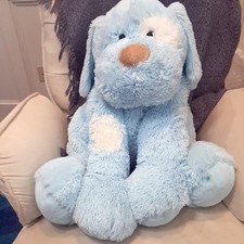 Toys R Us JUMBO Dog Puppy Stuffed Animal Plush LARGE Blue white spots 2014