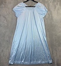 Vintage Vanity Fair Nightgown Womens Small Blue Cap Sleeves Lace Trim Sleepwear