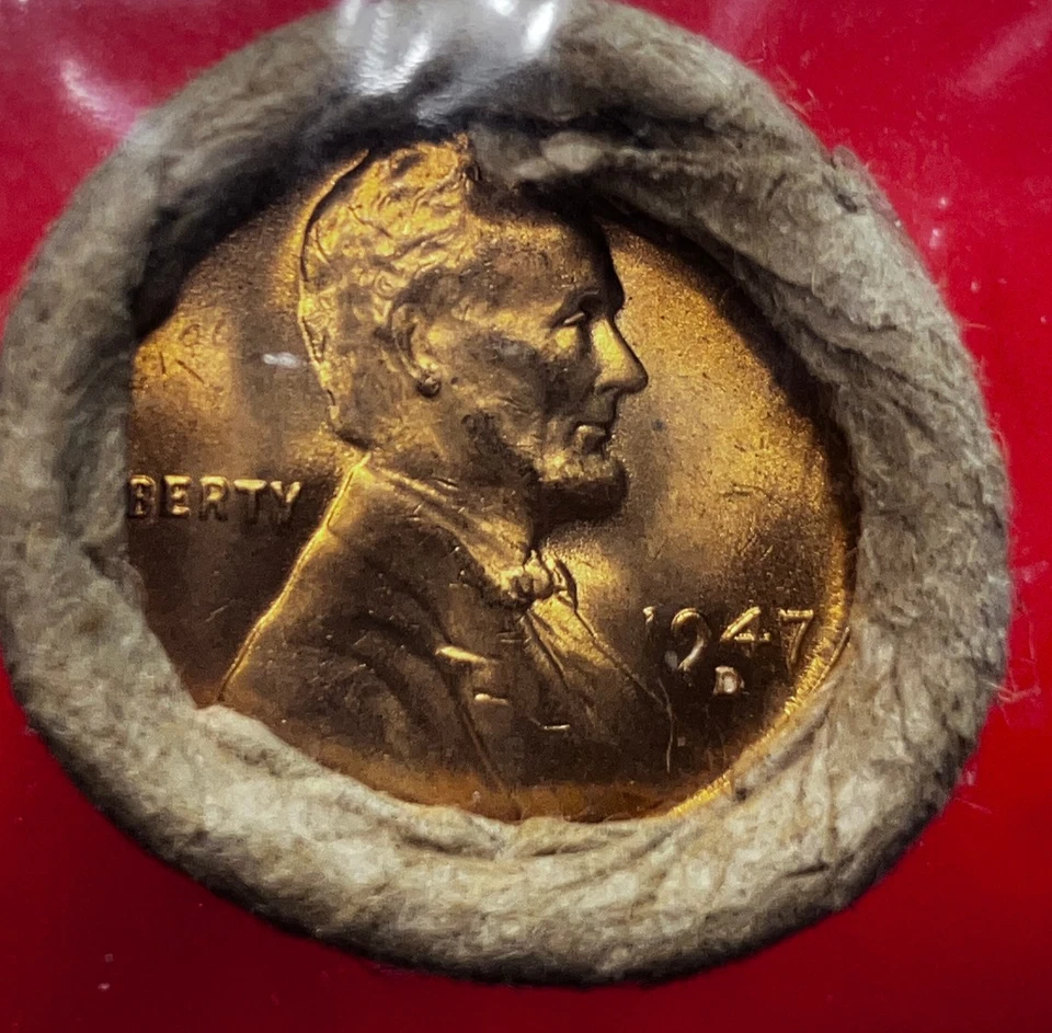 1947-D OBW OLD BANK WRAP ROLL BU RED UNCIRCULATED LINCOLN WHEAT CENT PENNIES - Image 4 of 4