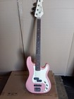 Open Box 4 String Electric Bass Guitar Rosewood Fretboard Maple Neck In Pink — photo 2
