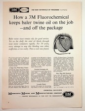 Vintage 3M Fluorochemical Scotchgard Baler Twine Oil Ad Print Ephemera