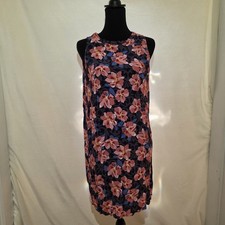 LOFT Size Medium Floral Print Sleeveless Shift Dress Spring Summer 