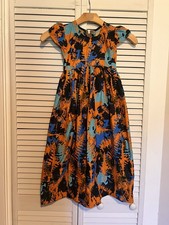 NIGERIAN AFRICAN Kids Girls Dress Size 6 Handmade Maxi Short Sleeve Aline