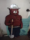 VINTAGE SMOKEY BEAR PORCELAIN SIGN OLD 48" US FOREST SERVICE NATIONAL PARK FIRES