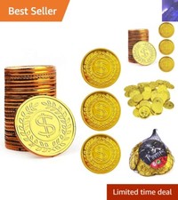 Treasure Chest of 100 Gold Coins - Ideal for Kids' Pirate Parties  Favors