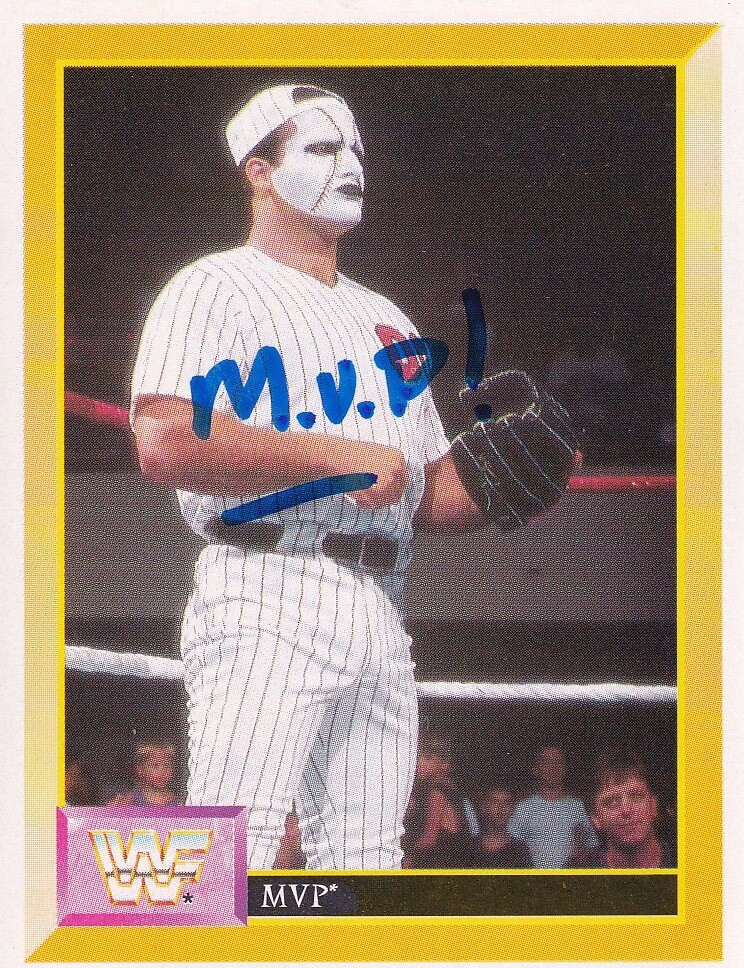 Abe Knuckleball Schwartz MVP Signed 1993 WWF Merlin #206 Wrestling