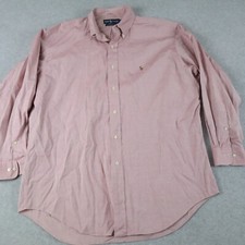Ralph Lauren Shirt Mens 16.5 32/33 Yarmouth Pinpoint Oxford Flesh Pony Button Up