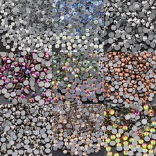 Glass Strass Crystal Hot Fix Rhinestones Iron On Flatback Clear Hotfix Stones