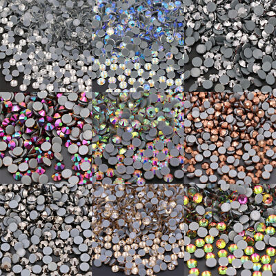 #ad Glass Strass Crystal Hot Fix Rhinestones Iron On Flatback Clear Hotfix Stones $13.97