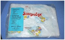 Vintage 1960s Snugabye by Davtex Baby Blanket CRIB QUILT - Made in Canada     