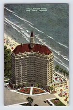Postcard California Long Beach CA Villa Riviera Hotel 1940s Unposted Linen