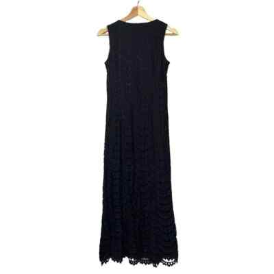 Isaac Mizrahi Live! Black Scallop Lace Sheath Maxi Dress Sz S | eBay