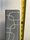 Vintage Postmodern 80s 90s Tall Blue Gray Ceramic Scribble Squiggle Vase — photo 5