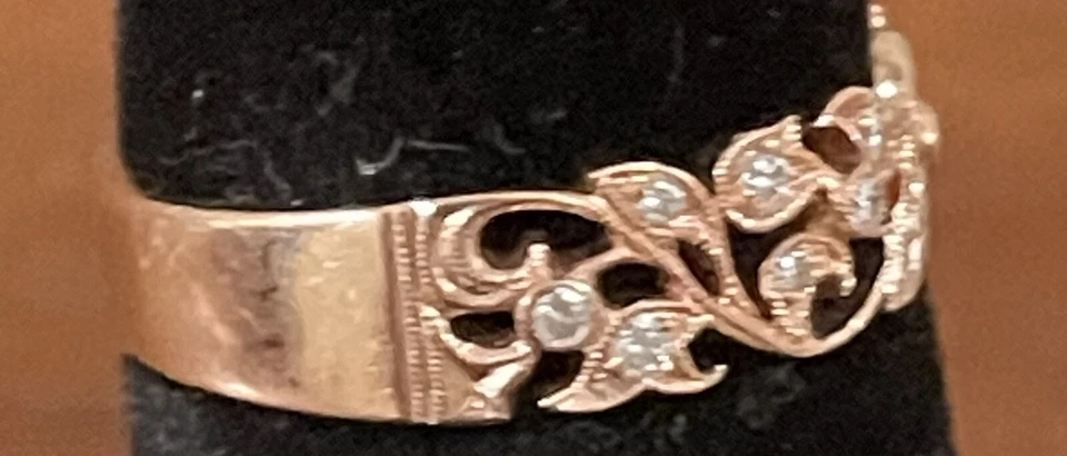 Shane Co. 14K Rose Gold Cordelia Diamond Band Ring Size 5 - Image 4 of 4