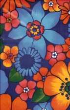 Oilcloth Fabric Tropical London Navy Pattern Sold in Yard or Bolt