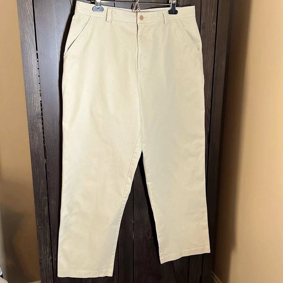 Alex Cannon 卡其色棕褐色卡其直筒平前棉质长裤 35/32 — 第 2/4 张图片