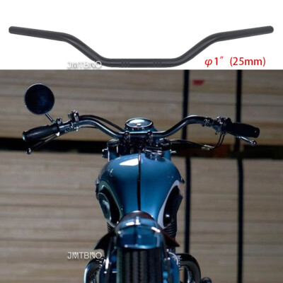 Black Motorcycle 1'' 25mm Tracker Drag Handlebars Bars For Triumph Bonneville us