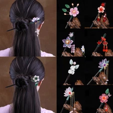 Women Hair Sticks Clip Wooden Chinese Style Vintage Headwear Chopstick Hairpin