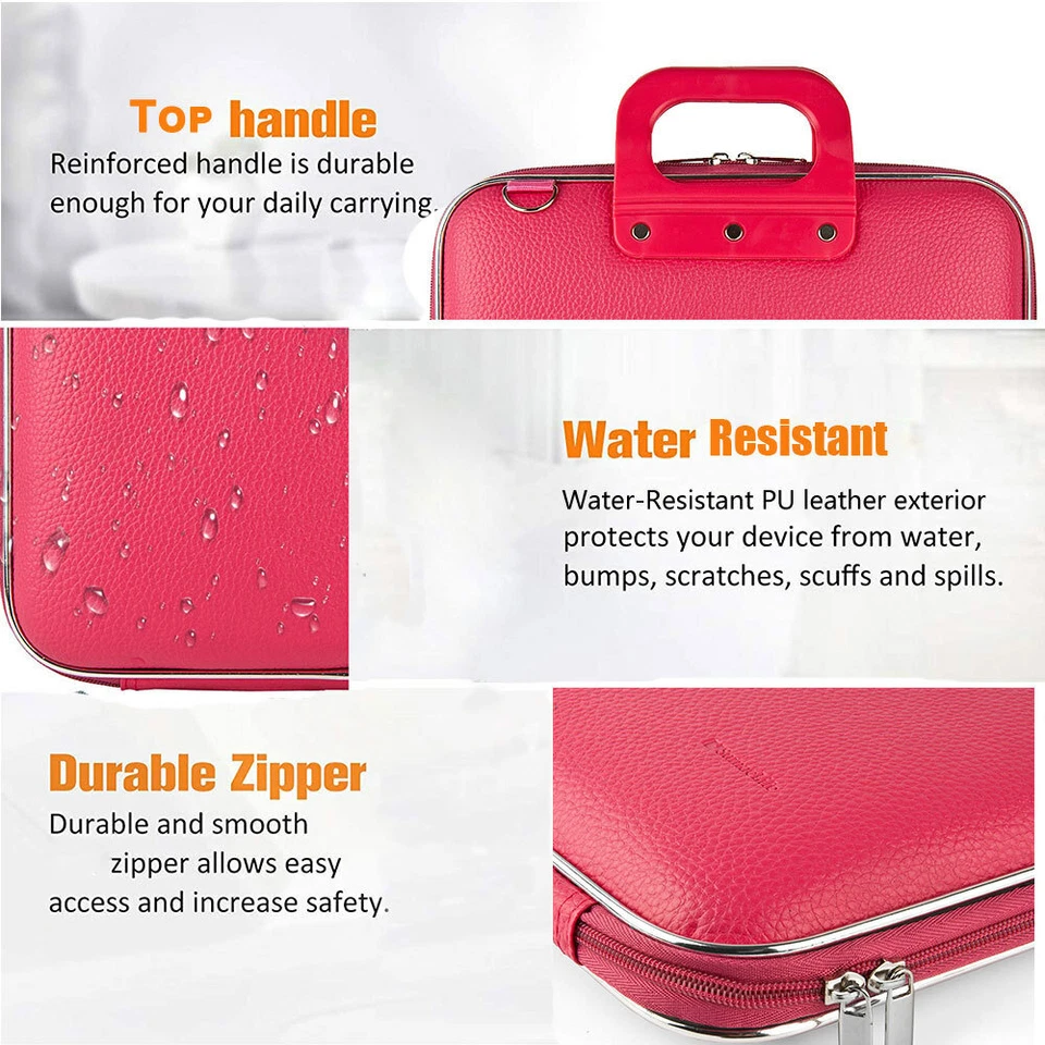 For 11" 12" Semi Hard Leather Laptop Bag For Samsung Galaxy S7+ / Galaxy Book 2 - Image 4 of 4