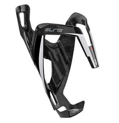 Elite Custom Vico Carbon Trinkflaschenhalter - Gloss Black / White
