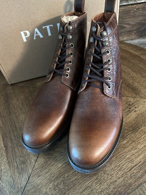 Portland Leather Men\'s London Boot Patina London Leather Boots Mens Size 10. Mahogany Brown. By  main image 4