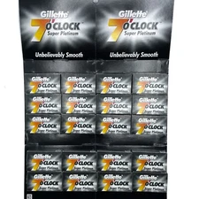 100 Gillette 7 O'Clock Super Platinum Double Edge Premium Safety Razor Blades