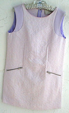 J Crew Jacquard Lavender Shift Dress Size S Zippered Pockets Sleeveless