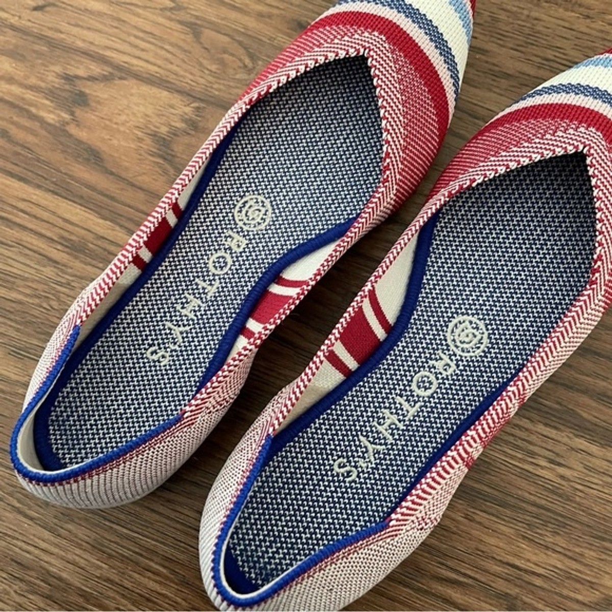 rothys red varsity stripe