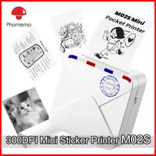 Phomemo Mini Pocket Thermal Printer Wireless Bluetooth Photo 304DPI White Letter