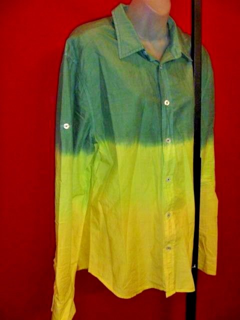 ARMANI Green Fade to Yellow Men's Dress Shirt Sz L~~ | eBay