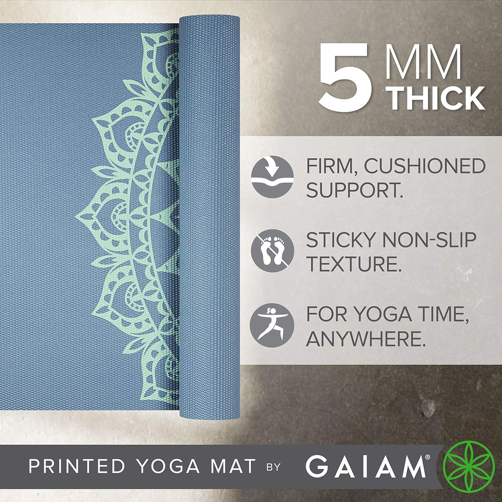 Premium 5mm Thick Non-Slip Yoga Mat for All Fitness and Exercise Types