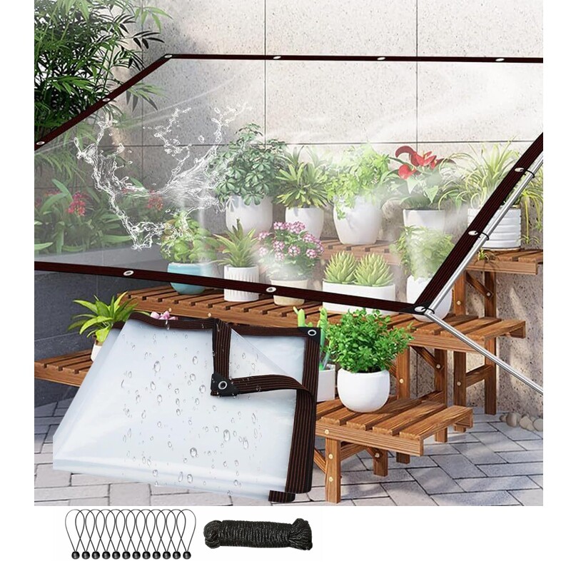 Lona transparente con ojales lona impermeable cubierta de lona para recintos de patio