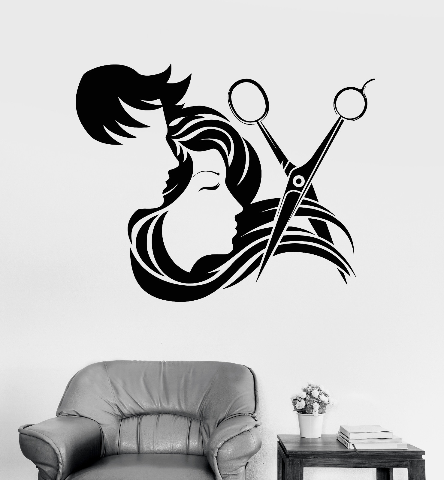 Vinyl Wall Decal Hair Salon Stylist Hairdresser Barber Shop Stickers