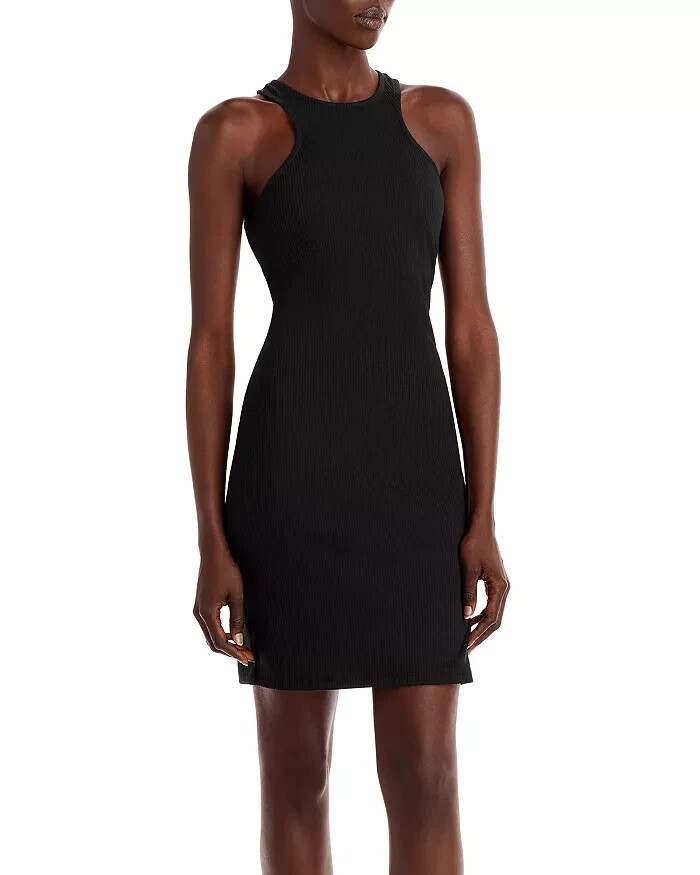 Aqua Ribbed Racerback Tank Dress L59503 Womens Size S