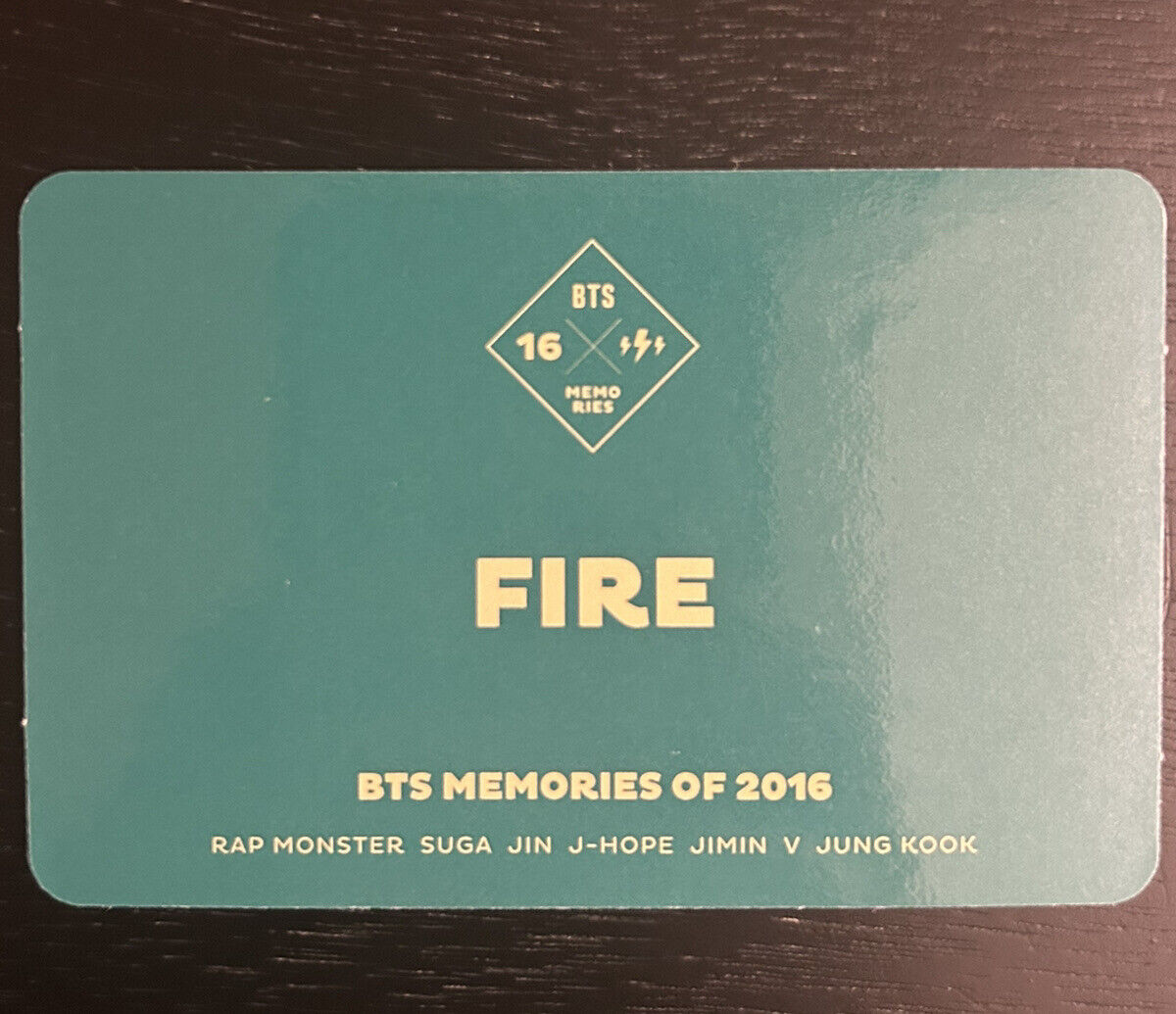 BTS OT7 MEMORIES OF 2016 Official Photo Card PC FIRE RARE