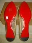100% AUTH NEW WOMEN LOUBOUTIN MERIMEE GOLD FLAT BALLET/BALLERINA FLATS US 9.5 — photo 7