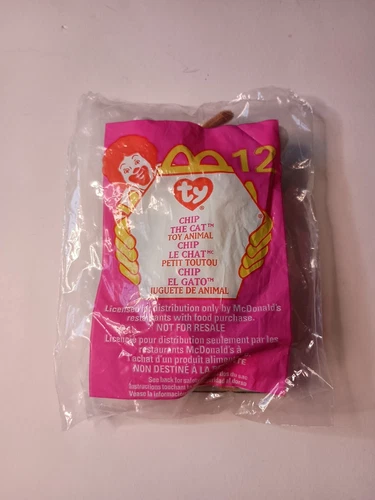 1999 Chip The Cat #12 McDonald’s Ty Teenie Beanie Baby Rare New Sealed Vintage